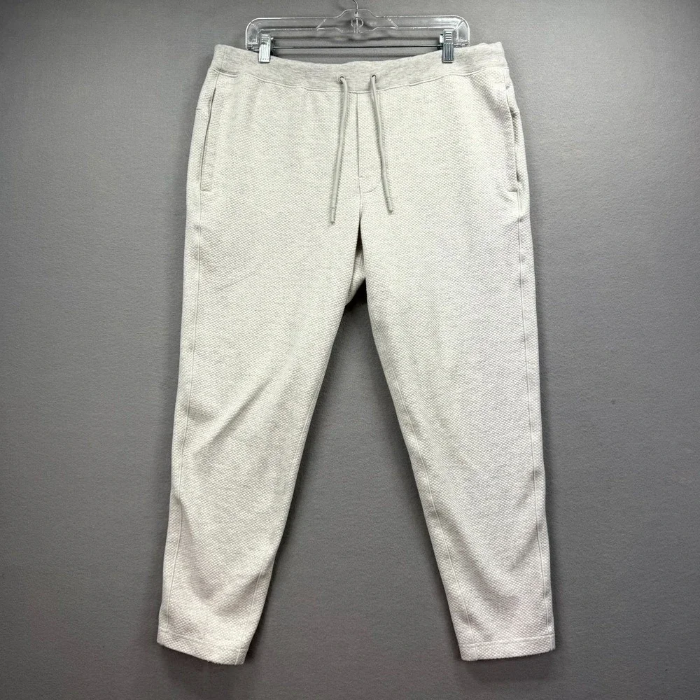 VRST Simple Jogger Pants Mens Large Light Gray Twill Terry Drawstring Athletic